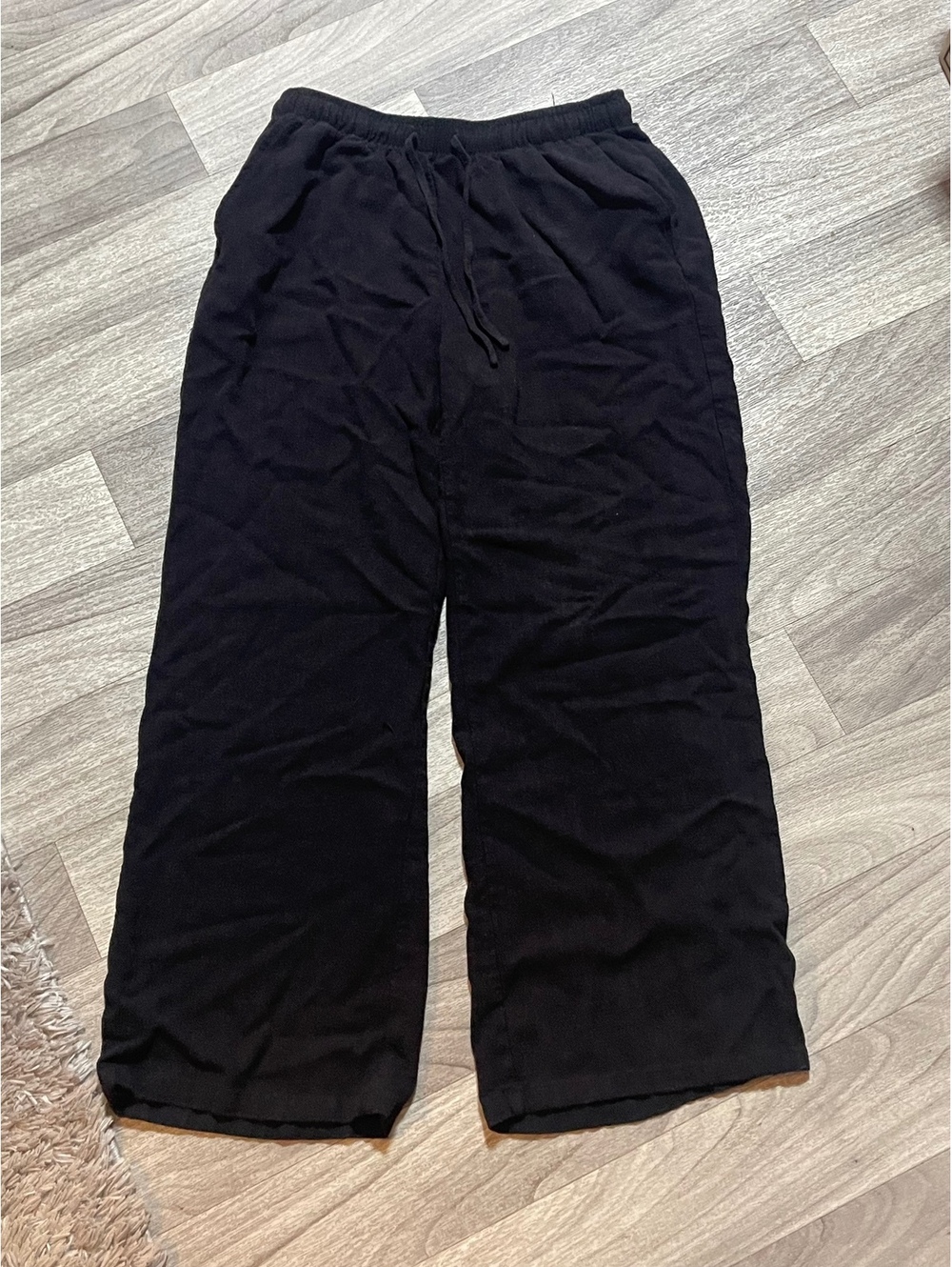 Blenca Young Contemporary Long Black Wide-Leg Pants